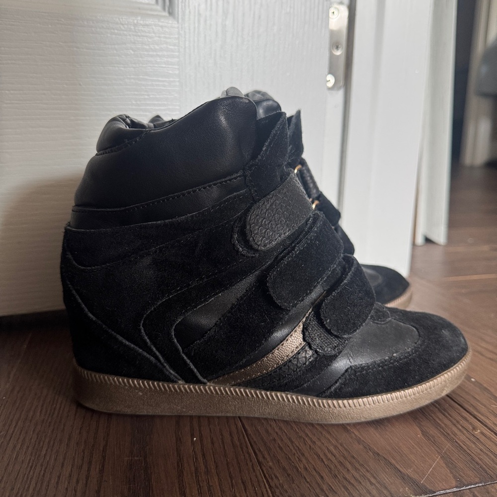 Black Wedge Sneakers
